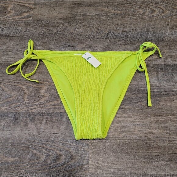 NWT AERIE | Smocked Tie Cheeky Bikini Bottom | Sz. M - Picture 4 of 10